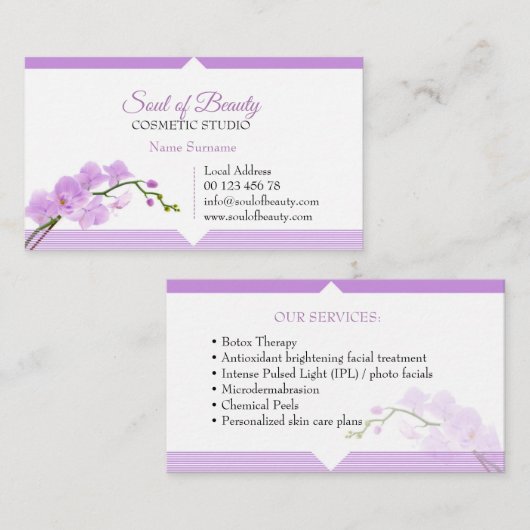 Cosmetisch, SPA & make-up studio visitekaartje (Voorkant / Achterkant)