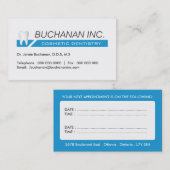 COSMETISCH TANDHEELKUNDIG VISITEKAARTJE AFSPRAKENKAARTJE (Voorkant / Achterkant)