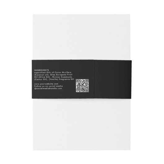 Cosmetische bar zeep band sjabloon product label v uitnodigingen wikkel (Achterkant Voorbeeld)