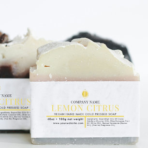 Cosmetische Bar Zeep Belly Band Label Wrap Lemon Uitnodigingen Wikkel