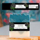 Cosmetische Bar Zeep Belly Band Label Wrap Zwart R Uitnodigingen Wikkel