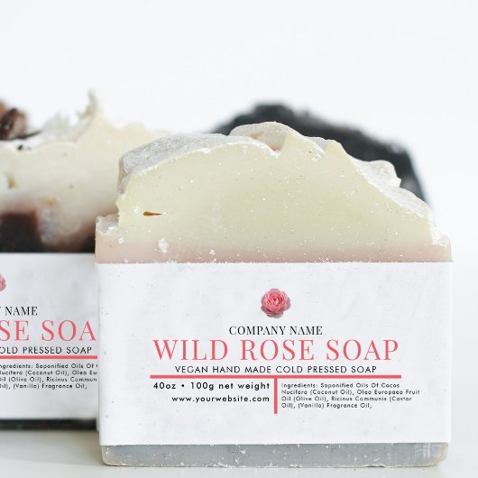 Cosmetische Bar Zeep Buik Band Label Wrap Pink Ros Uitnodigingen Wikkel