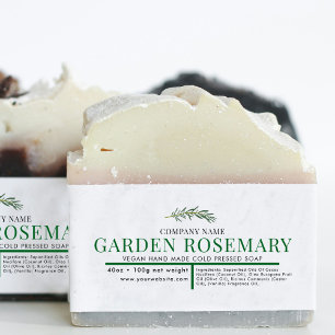 Cosmetische Bar Zeep Buik Band Label Wrap Rozemari Uitnodigingen Wikkel