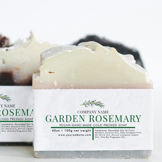 Cosmetische Bar Zeep Buik Band Label Wrap Rozemari Uitnodigingen Wikkel