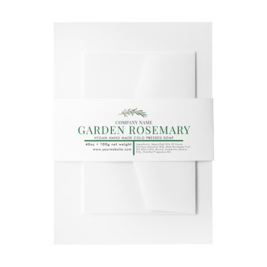Cosmetische Bar Zeep Buik Band Label Wrap Rozemari Uitnodigingen Wikkel (Voorkant Voorbeeld)