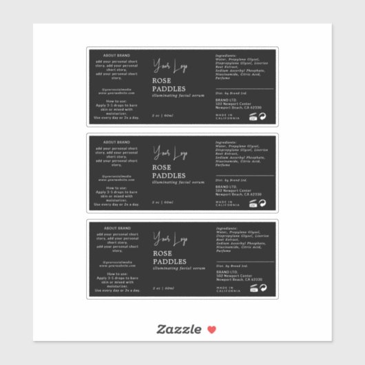 Cosmetische Dropper Flaceletiket Sticker (Vel)