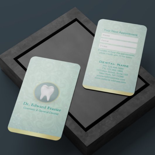 Cosmetische en algemene benoeming van de Dentist G Afsprakenkaartje