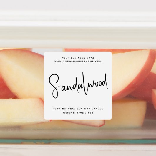 Cosmetische-kaarsenlabel met modern script labels (Aangebracht)