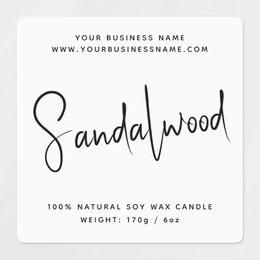 Cosmetische-kaarsenlabel met modern script labels (Design 2)