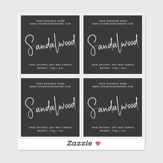 Cosmetische-kaarsenlabel met modern script sticker (Vel)