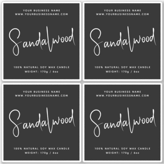 Cosmetische-kaarsenlabel met modern script sticker (Voorkant)