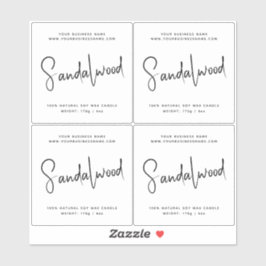 Cosmetische-kaarsenlabel met modern script sticker