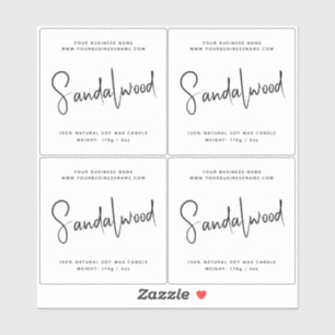 Cosmetische-kaarsenlabel met modern script sticker