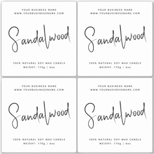 Cosmetische-kaarsenlabel met modern script sticker (Voorkant)