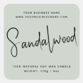 Cosmetische-kaarsenlabel met modern script vierkante sticker (Voorkant)