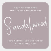 Cosmetische-kaarsenlabel met modern script vierkante sticker (Voorkant)