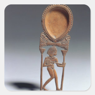 Cosmetische lepel met een figuur lutenist, New Ki Vierkante Sticker