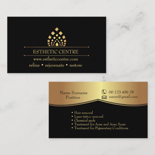 Cosmetische make-up studio visitekaartje (Voorkant / Achterkant)