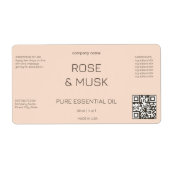 Cosmetische Olielabels/Druppelflesje met Qrcode Etiket (Voorkant)