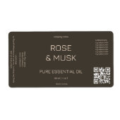Cosmetische Olielabels/Druppelflesje met Qrcode Etiket (Voorkant)