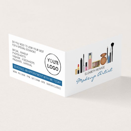 Cosmetische selectie, Makeup Artist, Loyalty Card Visitekaartje (Buitenkant)