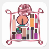 Cosmetische set vierkante sticker (Voorkant)