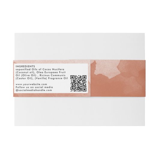 Cosmetische staaf zeep band Etiket Sinaasappel Uitnodigingen Wikkel (Achterkant Voorbeeld)