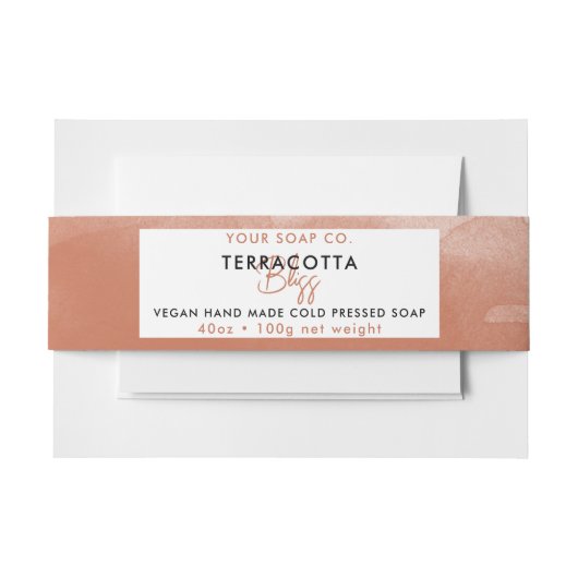 Cosmetische staaf zeep band Etiket Sinaasappel Uitnodigingen Wikkel (Voorkant Voorbeeld)