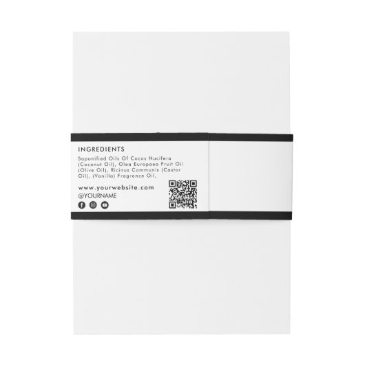 Cosmetische staaf zeep Belly Band Label Wrap Logo Uitnodigingen Wikkel (Achterkant Voorbeeld)