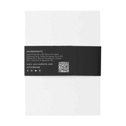 Cosmetische staaf zeep Belly Band Label Wrap Logo  Uitnodigingen Wikkel (Achterkant Voorbeeld)
