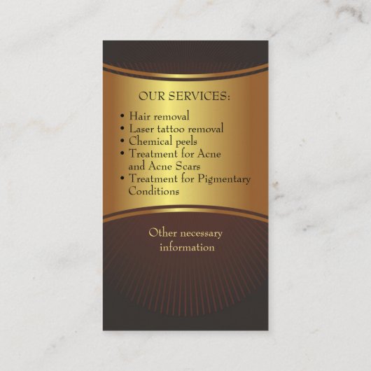 Cosmetische studio visitekaartje (Achterkant)