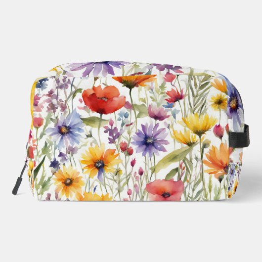 Cosmetische tas  Kleurrijke Wildflower Art (Achterkant)