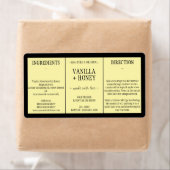 Cosmetische Vanille Honing Ingrediënten geel Etiket (Insitu)