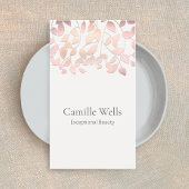 Cosmetologie Blush Pink Leaves Beauty Salon and Sp Visitekaartje