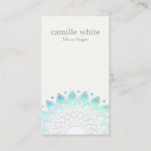 Cosmetologie Elegant Circle Light Blue Off-White Visitekaartje (Voorkant)