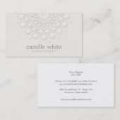 Cosmetologie Elegant Rosette Monochromatische Whit Visitekaartje (Voorkant / Achterkant)