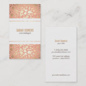 Cosmetologie Faux Gold Leaf Perzik Koraal Visitekaartje (Voorkant / Achterkant)