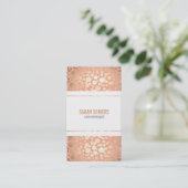 Cosmetologie Faux Gold Leaf Perzik Koraal Visitekaartje (Staand voorkant)