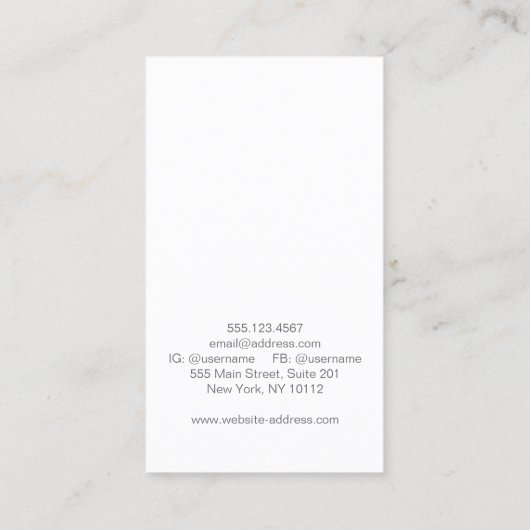 Cosmetologie FAUX Zilveren bladeren Spa en schoonh Visitekaartje (Achterkant)