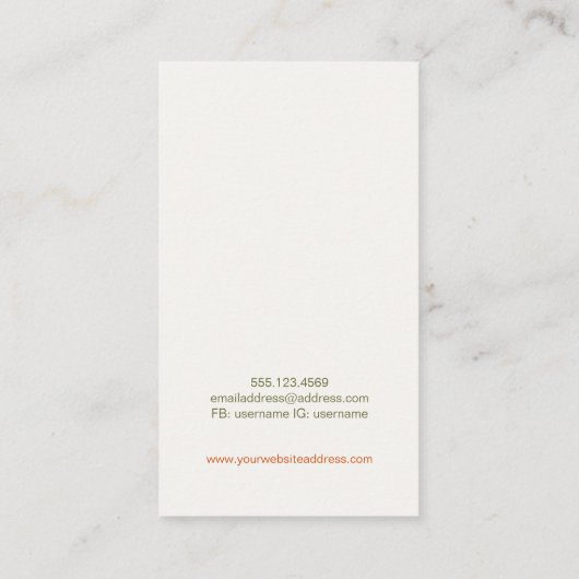  Cosmetologie Oranje Rode Bloemen Visitekaartje (Achterkant)