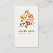  Cosmetologie Oranje Rode Bloemen Visitekaartje (Voorkant)