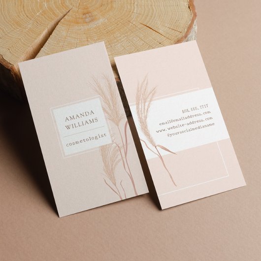 Cosmetologie Pampas Grass Floral Visitekaartje