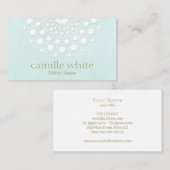 Cosmetologie  Wit Rosette Licht Aqua Blauw Visitekaartje (Voorkant / Achterkant)