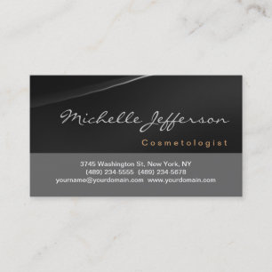 Cosmetologist Script Grijs Zwart Visitekaartje