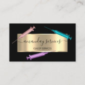 Cosmetologist Spuit Botox B12 QRCode Black Gold Visitekaartje (Voorkant)