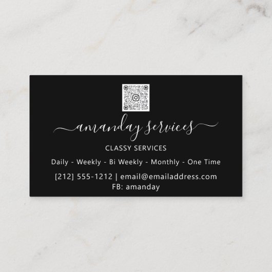 Cosmetologist Spuit Botox B12 QRCode Black Roze Visitekaartje (Achterkant)