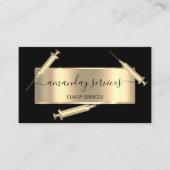 Cosmetologist Spuit Botox B12 QRCode Black Visitekaartje (Voorkant)