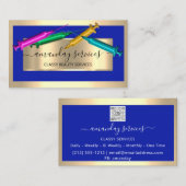 Cosmetologist Spuit Botox B12 QRCode Blue Golden Visitekaartje (Voorkant / Achterkant)