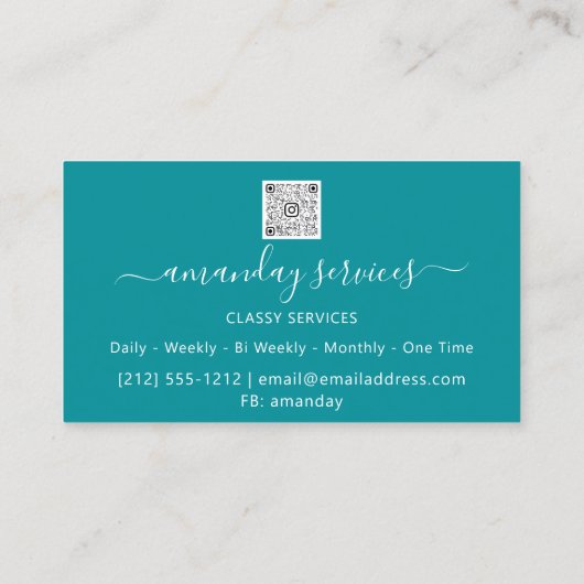 Cosmetologist Spuit Botox B12 QRCode Blue Ocean Visitekaartje (Achterkant)