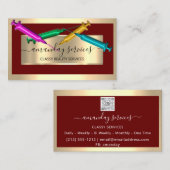 Cosmetologist Spuit Botox B12 QRCode Burgundy Visitekaartje (Voorkant / Achterkant)